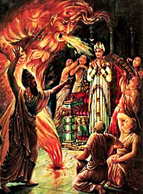 Durvasa rishi created a raakshas and ordered him to kill King Ambarish