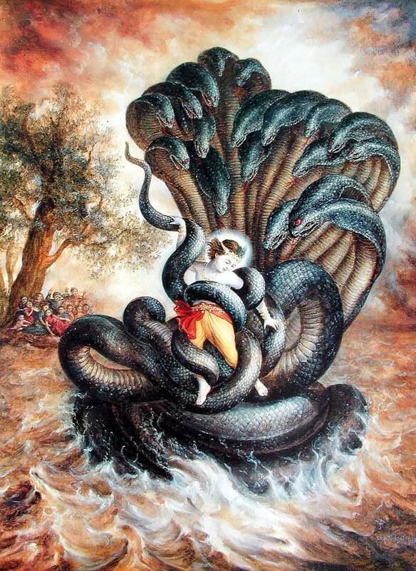 Krishna and Kaliya snake